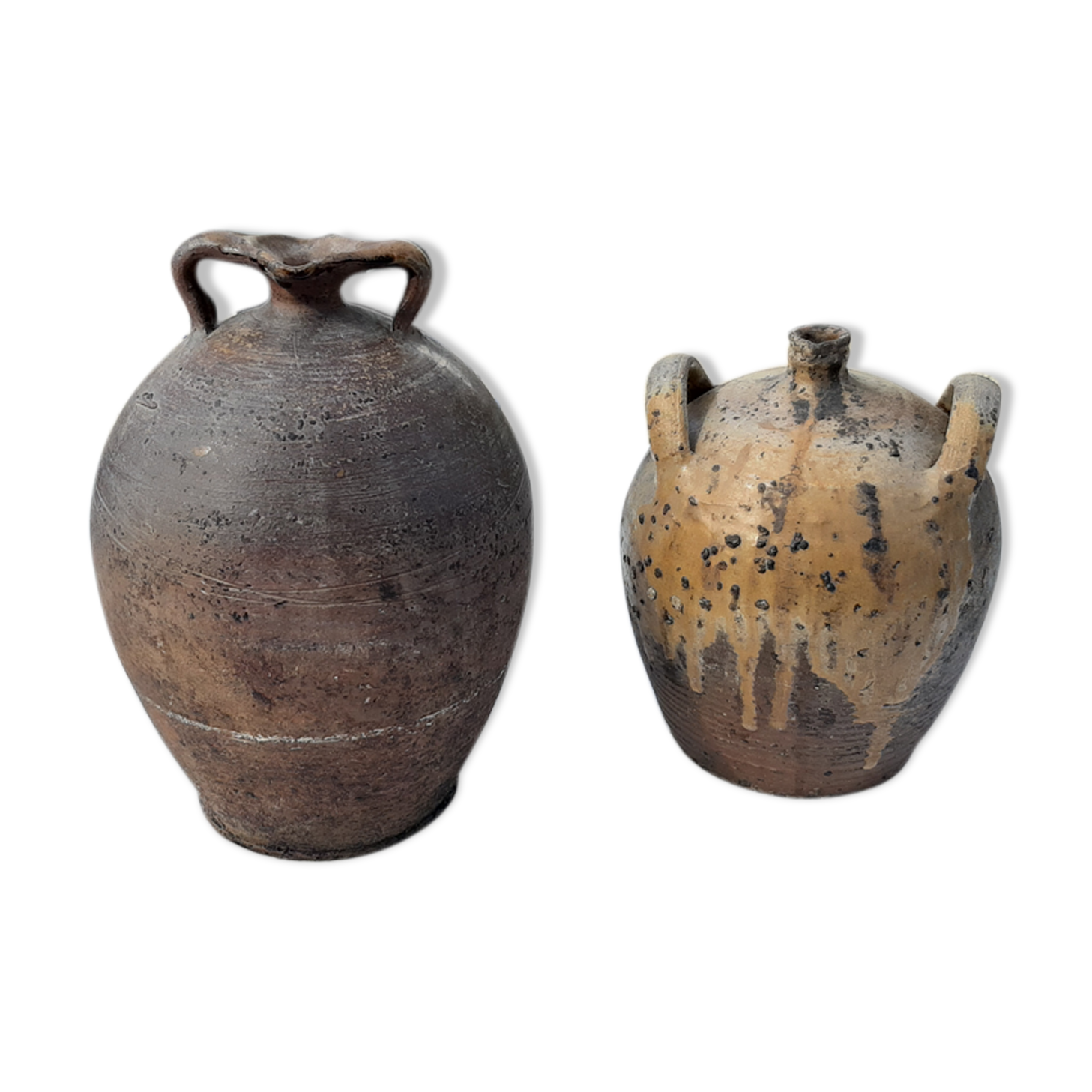 2 potiches in sandstone 19th