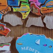 Wooden puzzle from the French departments in the 70s