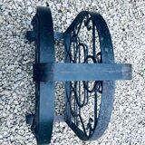 Porte-bouteille ancien en fer forgé