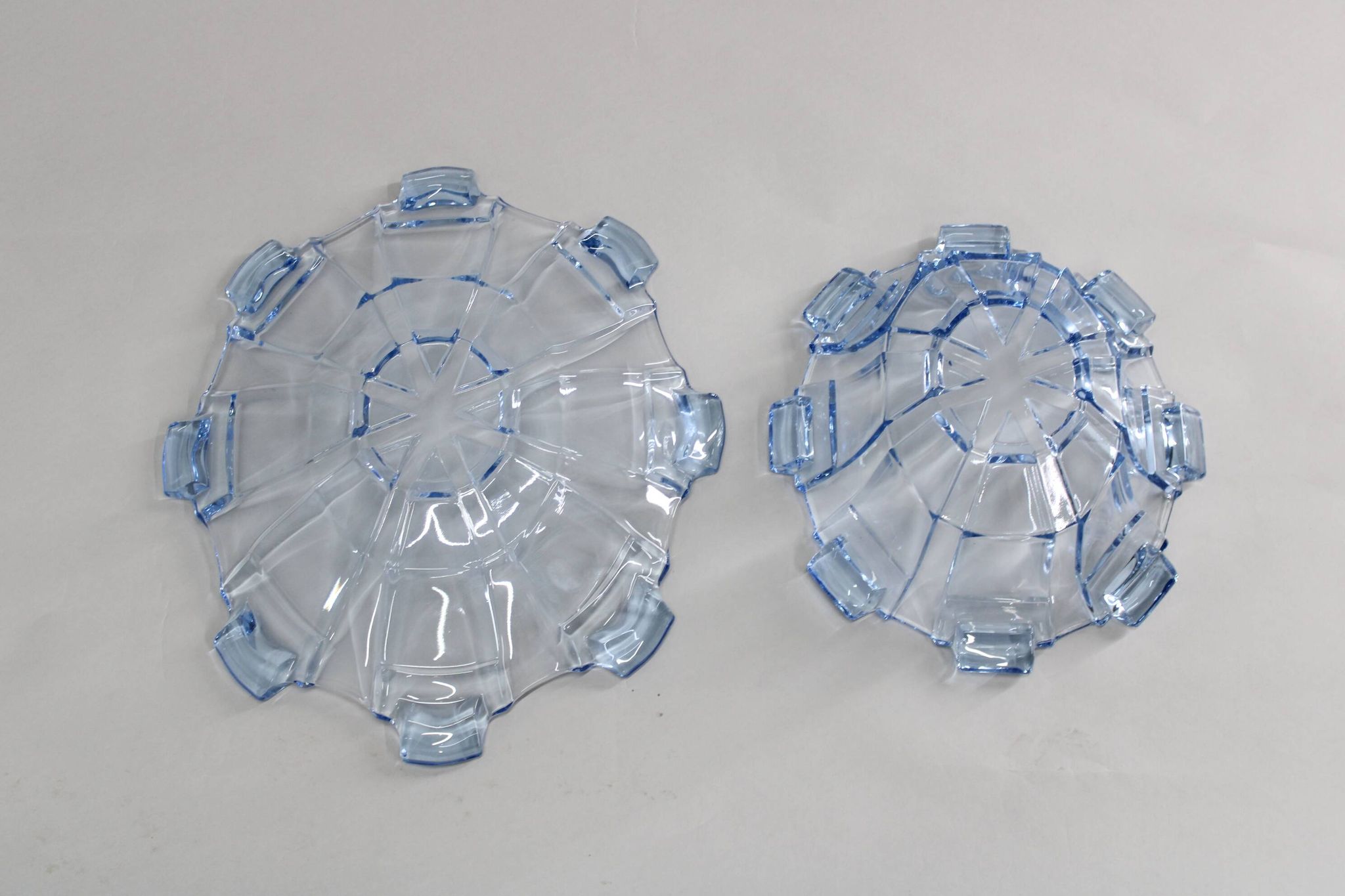 1970s pair of Glass Bowls , Czechoslovakia