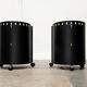 Postmodern German side tables in rolling metal and glass by D-Tec, 1980s, set of 2.