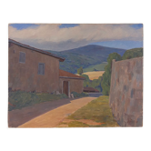 Old painting, Landscape Monts du Lyonnais, signed and dated 1946