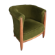 Armchair Art Deco wood and green velvet 1930