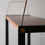 Scandinavian teak bookcase with black details