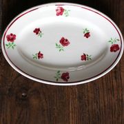 Ravier fleurs rouges Mireille Bandonviller Art Deco