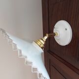 Vintage white opaline wall light