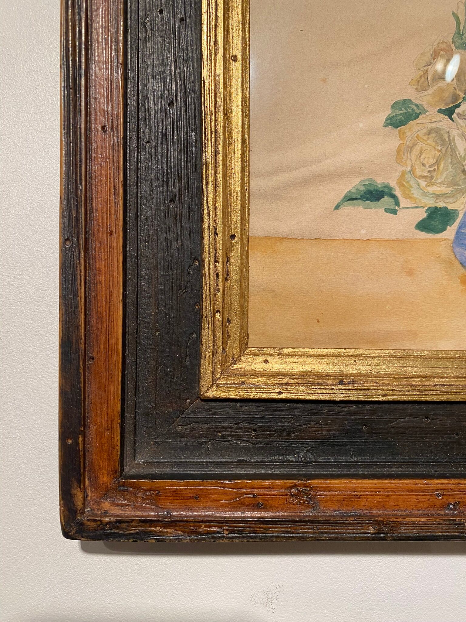 Old painting, still life with roses, XX century