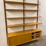 Unité murale scandinave vintage en chêne par Poul Cadovius pour Royal System, années 1960