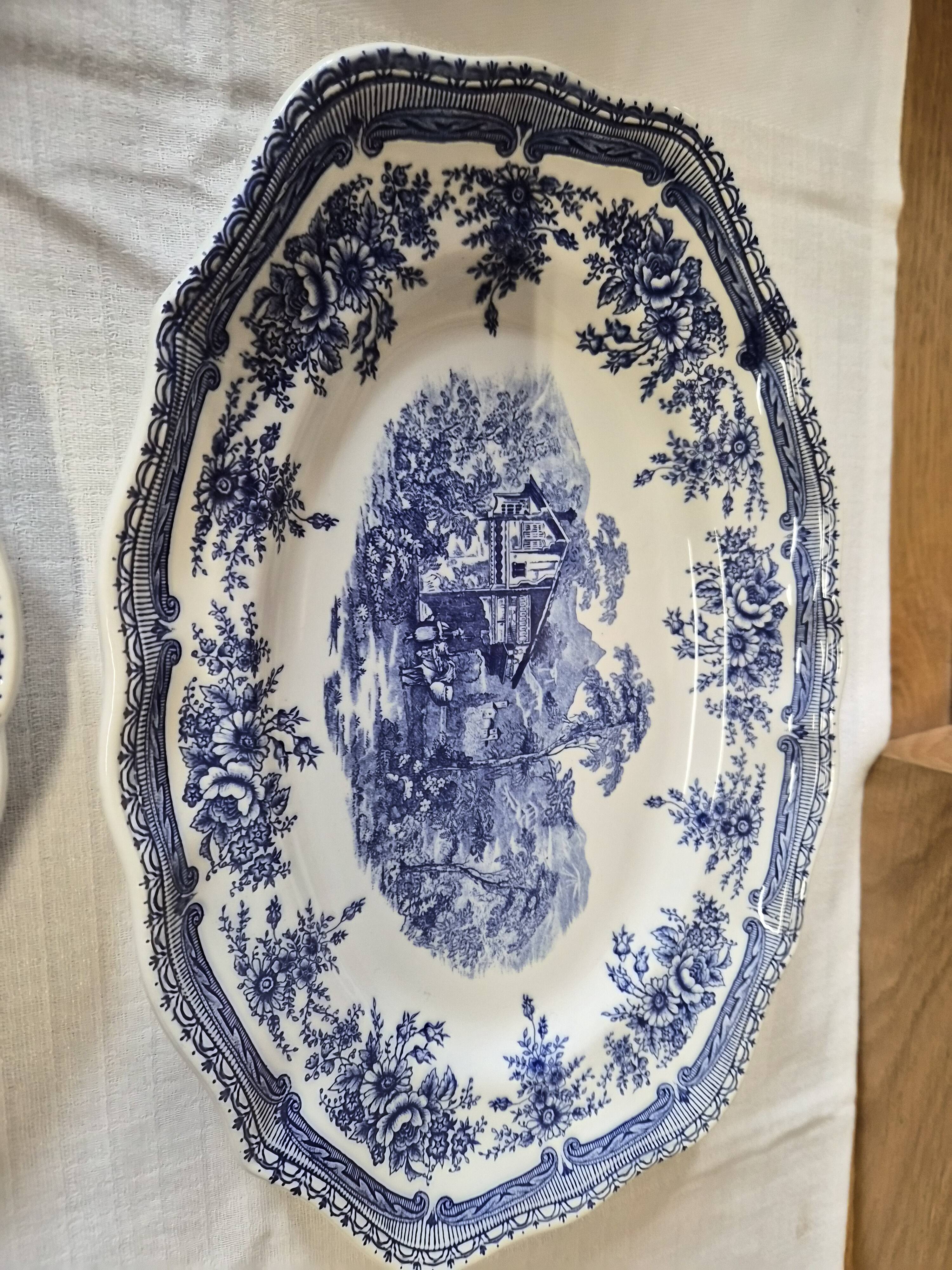 Complete table service The Cottage Lunéville 41 pieces blue decoration