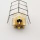 Brass and glass facetted sconce by Glashutte Limburg, Germany 1970's