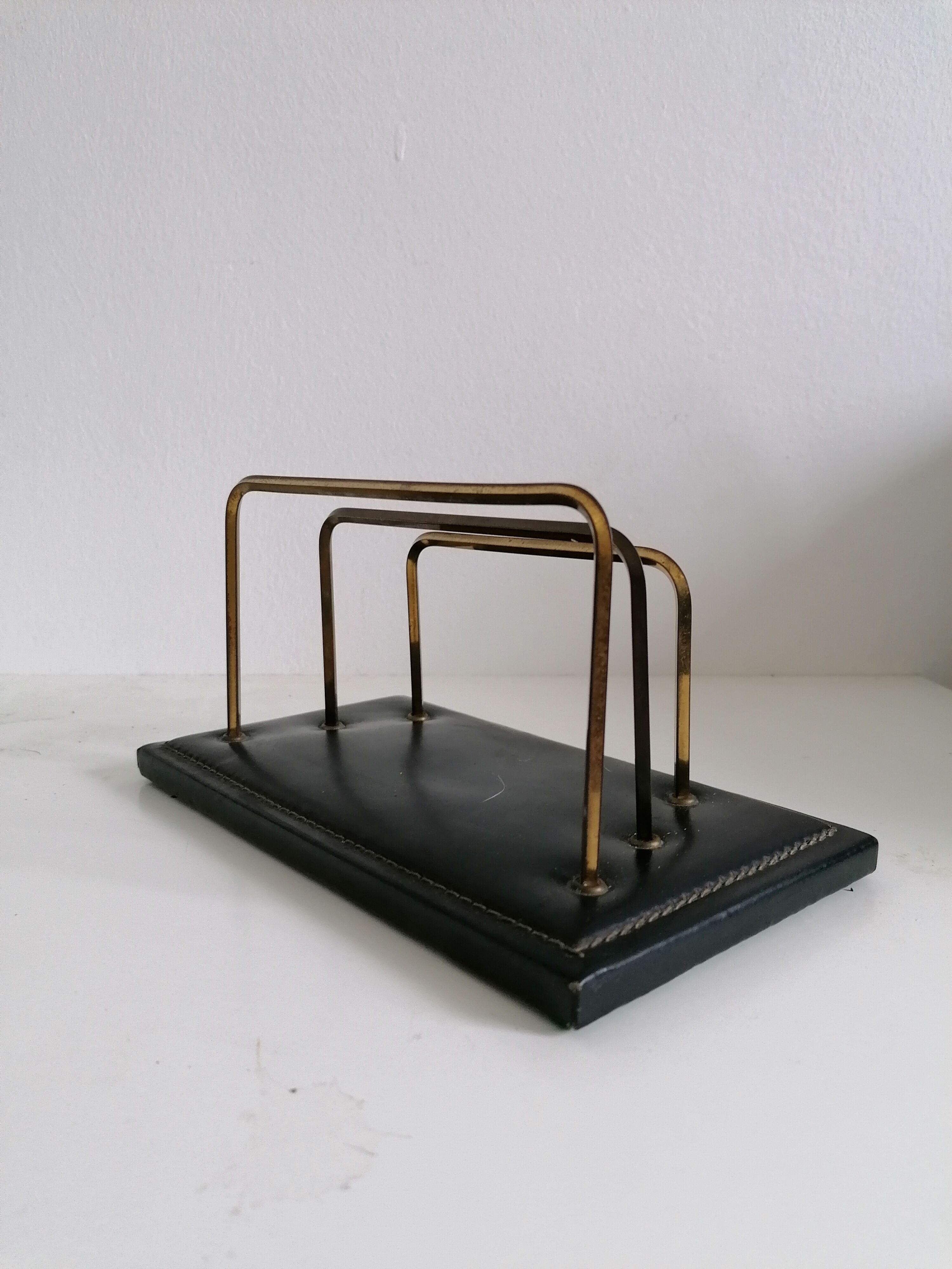 Leather desk letter carrier stitched