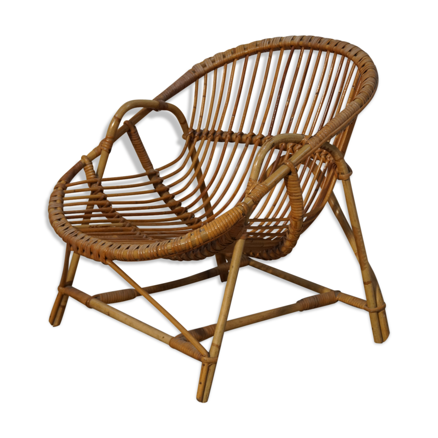 Adult vintage rattan armchair