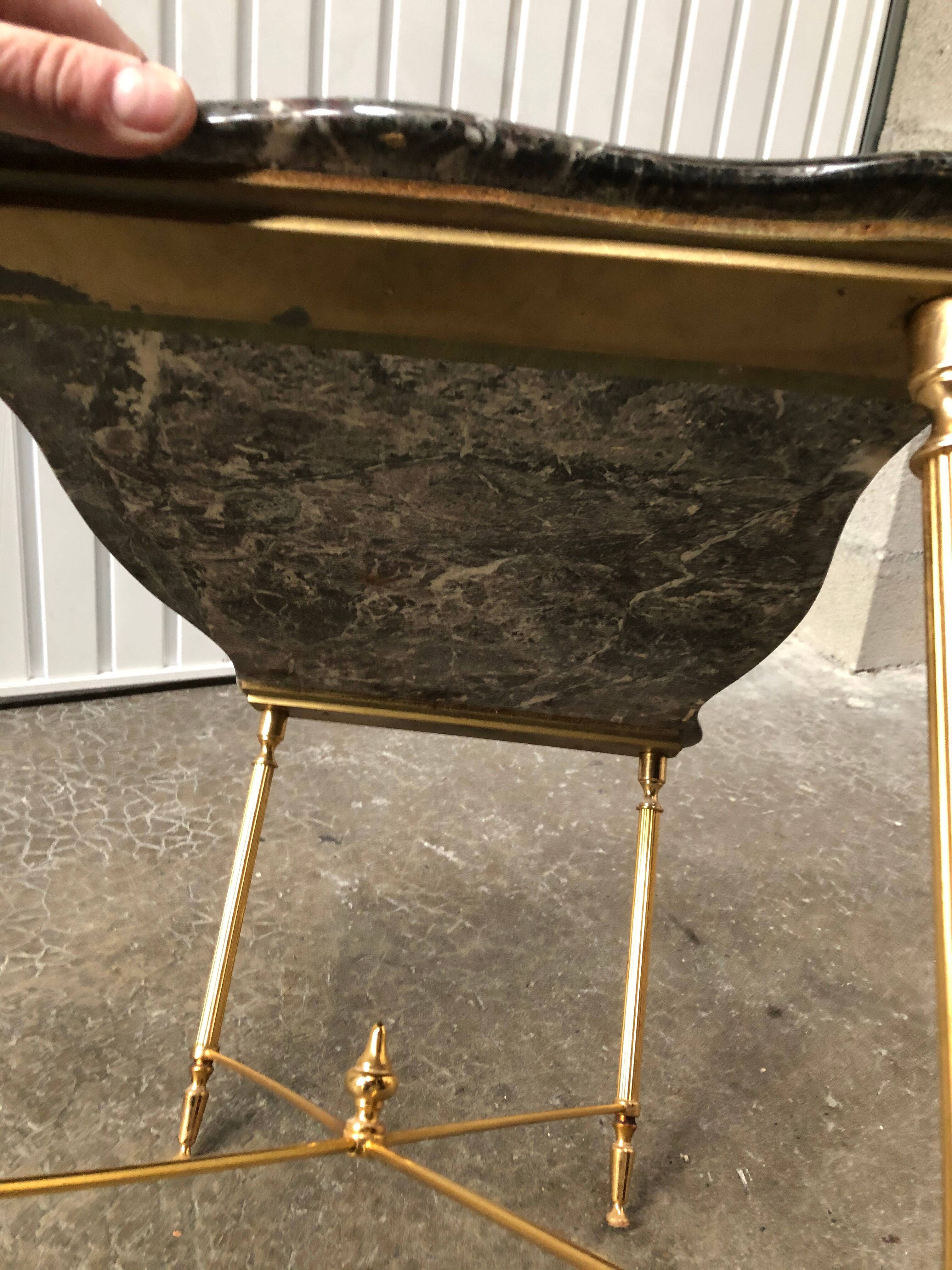 Brass and marble coffee table