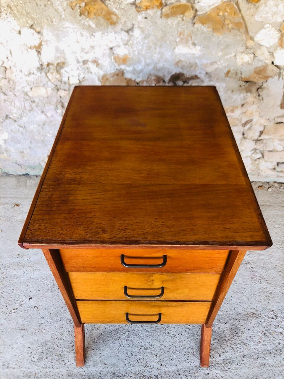 Vintage storage cabinet with 3 drawers, Circa 50's