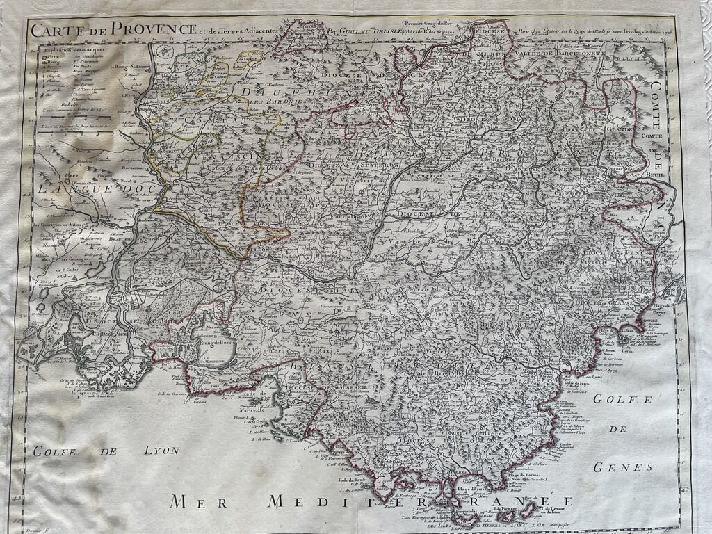 Map of Provence and adjacent territories 1715