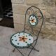 Chaise de jardin pliante fer forgé et mosaïque