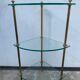 Neoclassical corner or corner seat, 3 levels in white tempered glass