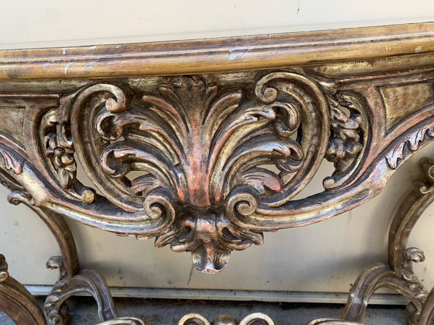 Louis XV style patinated wooden console