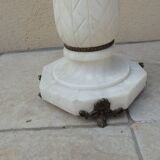 Antique luminous alabaster and bronze column