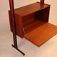 Wooden and metal modular vintage bookcase, 1960s