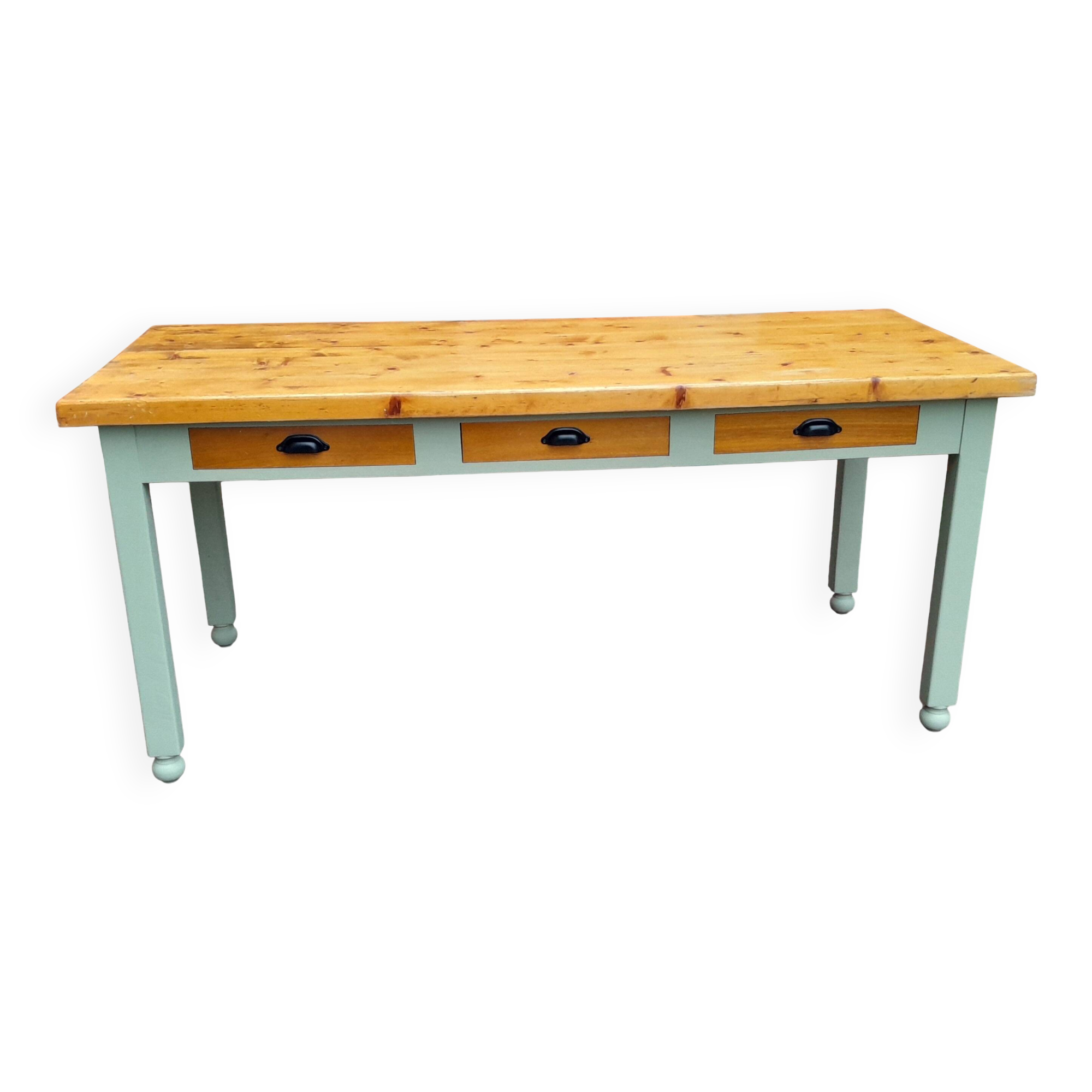 Modern farmhouse table with 6 drawers