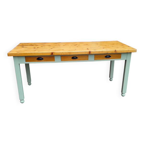 Table de ferme moderne 6 tiroirs