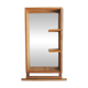 Ancien grand miroir de salle de bains en bois massif