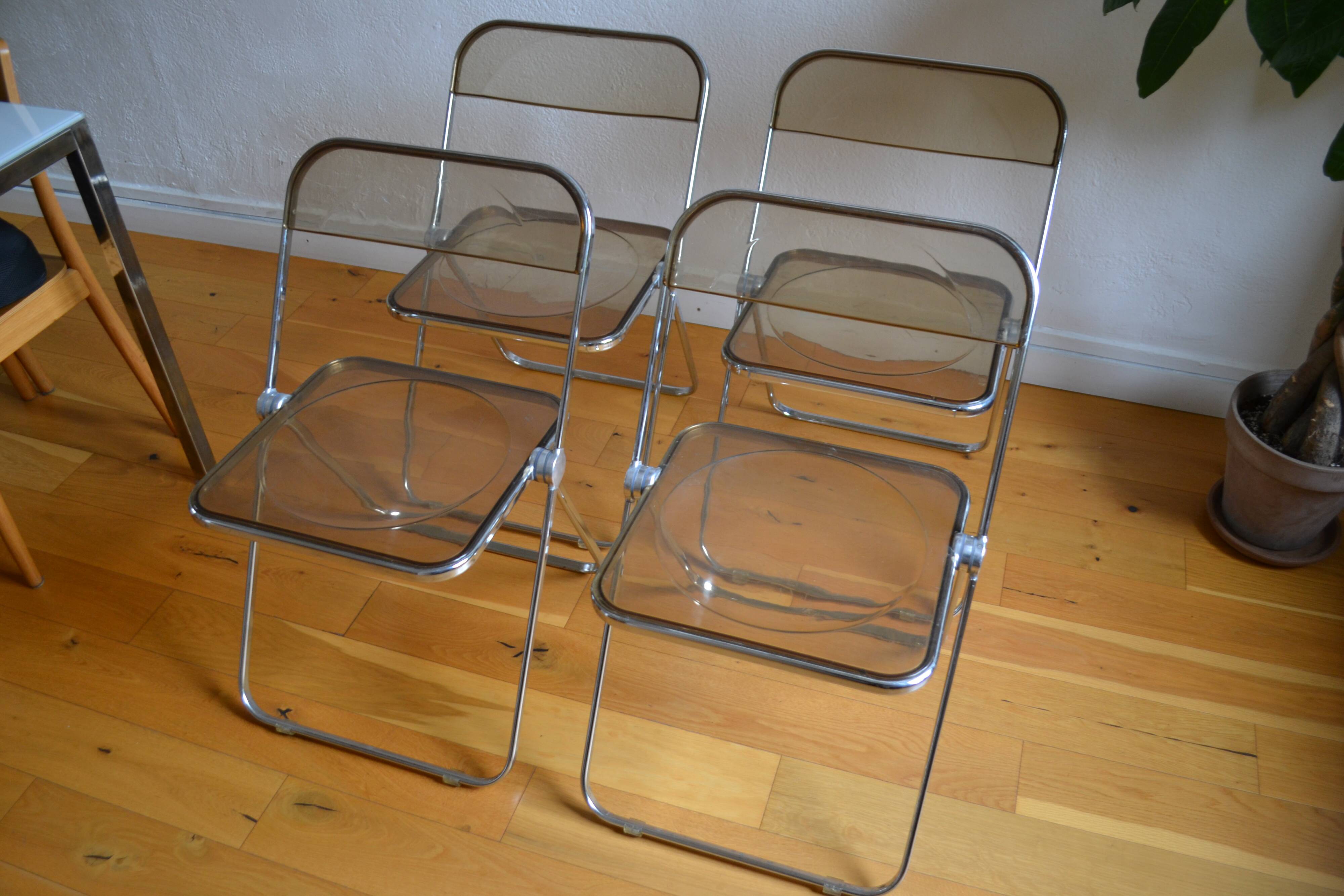 4 chaises Plia by Giancarlo Piretti @ castelli circa 1970