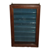 Wall display cabinet in solid oak with dovetail joints, antique handcrafted cabinet for ornaments.