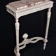 White wall lamp console Louis XVI style with pink marble top