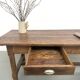 Authentic French farmhouse table from 1890 in solid oak with two drawers.