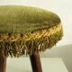 Tabouret en bois et velours à franges