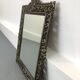 Vintage wall mirror t brass frame, italy, 1950 s