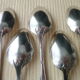Box of 12 teaspoons in silver metal beaded decoration