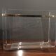 Magazine rack perspex and brass 1970s