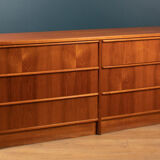 Retro teak 1960s restored steens danish double 8 drawer chest of drawers sideboard