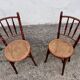 Paire de deux chaises cannée vintage