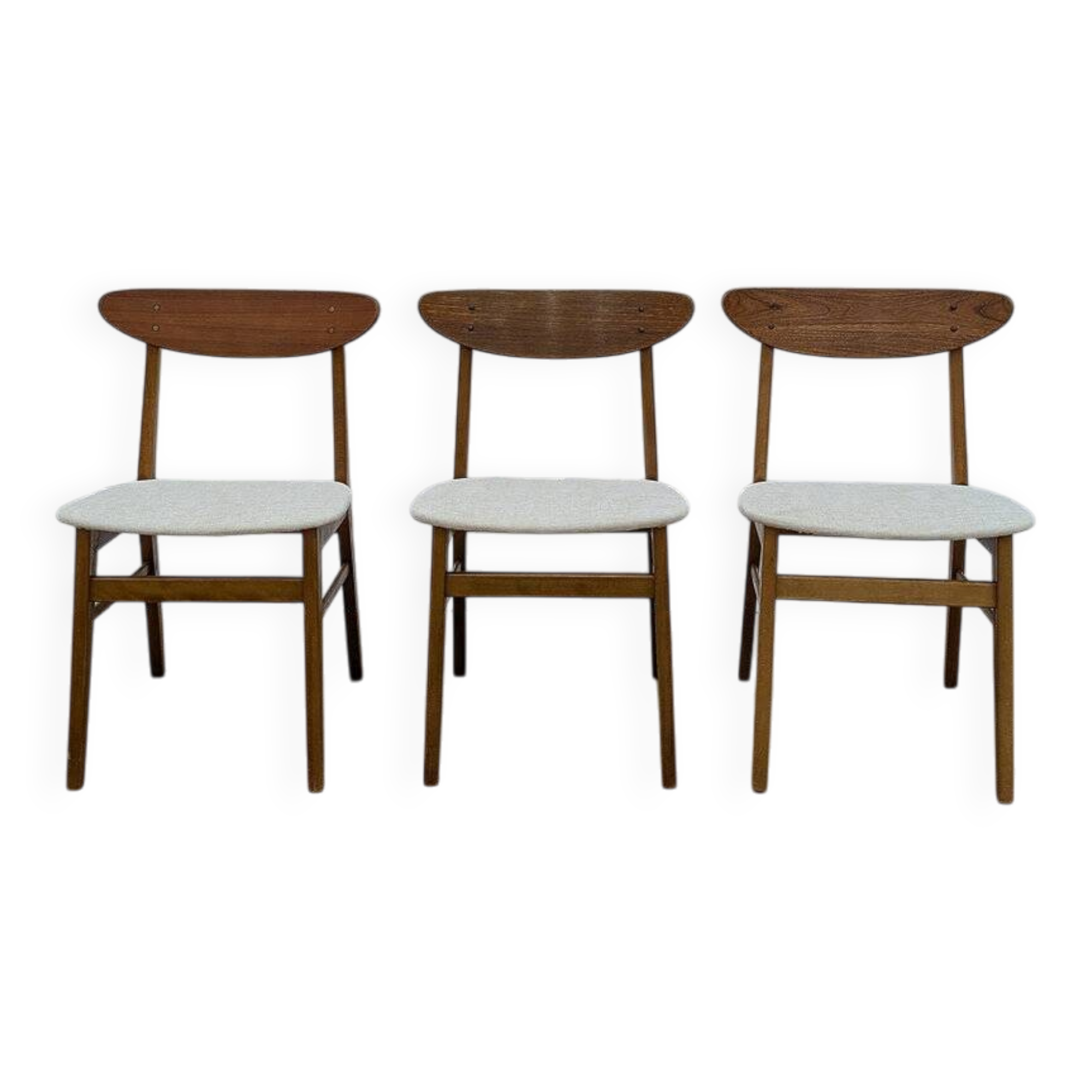 1 set of 3 vintage retro chairs by Farstrup
