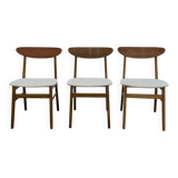 1 set of 3 vintage retro chairs by Farstrup