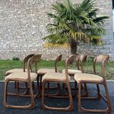 Set of 6 vintage baumann 1970 sled chairs