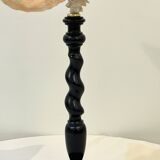 XXL 54 cm Old large conch shell on wooden base Napoleon III cabinet of curiosities foot