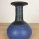 Vase scandinave à col plat céramique bleue