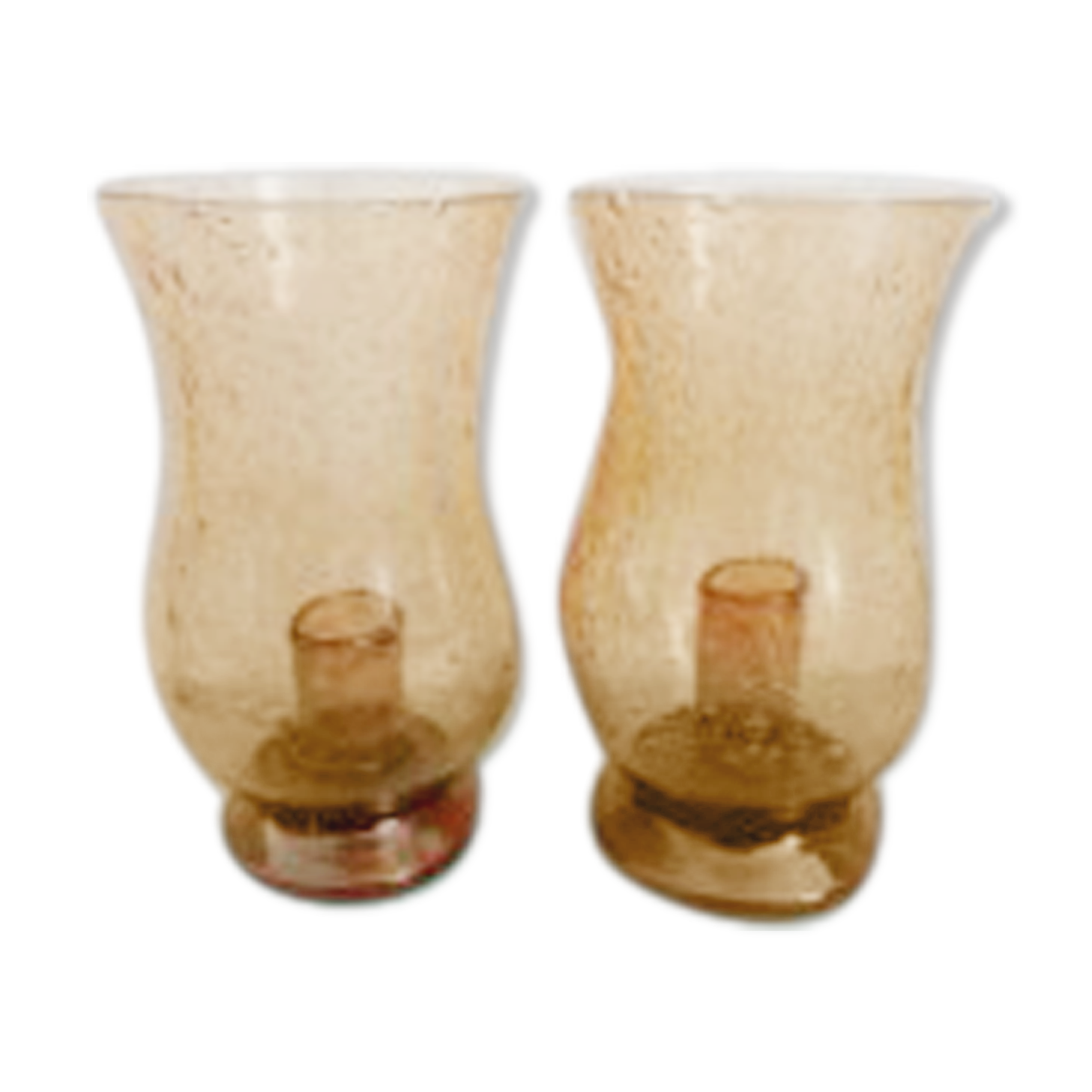 Pair of bubbled glass photophore