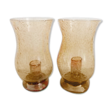 Pair of bubbled glass photophore