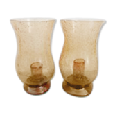 Pair of bubbled glass photophore
