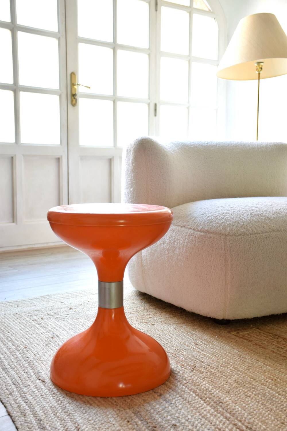 Tabouret Space Age orange dans le style Robur Sgabello Americano