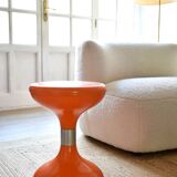 Orange Space Age stool in the Robur Sgabello Americano style