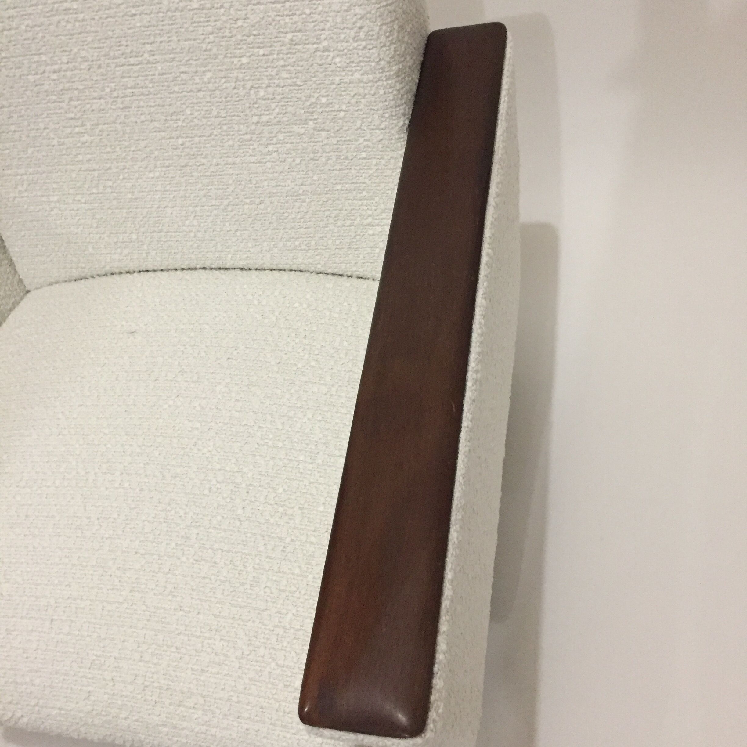 60s armchair reupholstered buckle