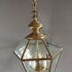 Lanterne suspendue 6 faces verre biseauté et laiton