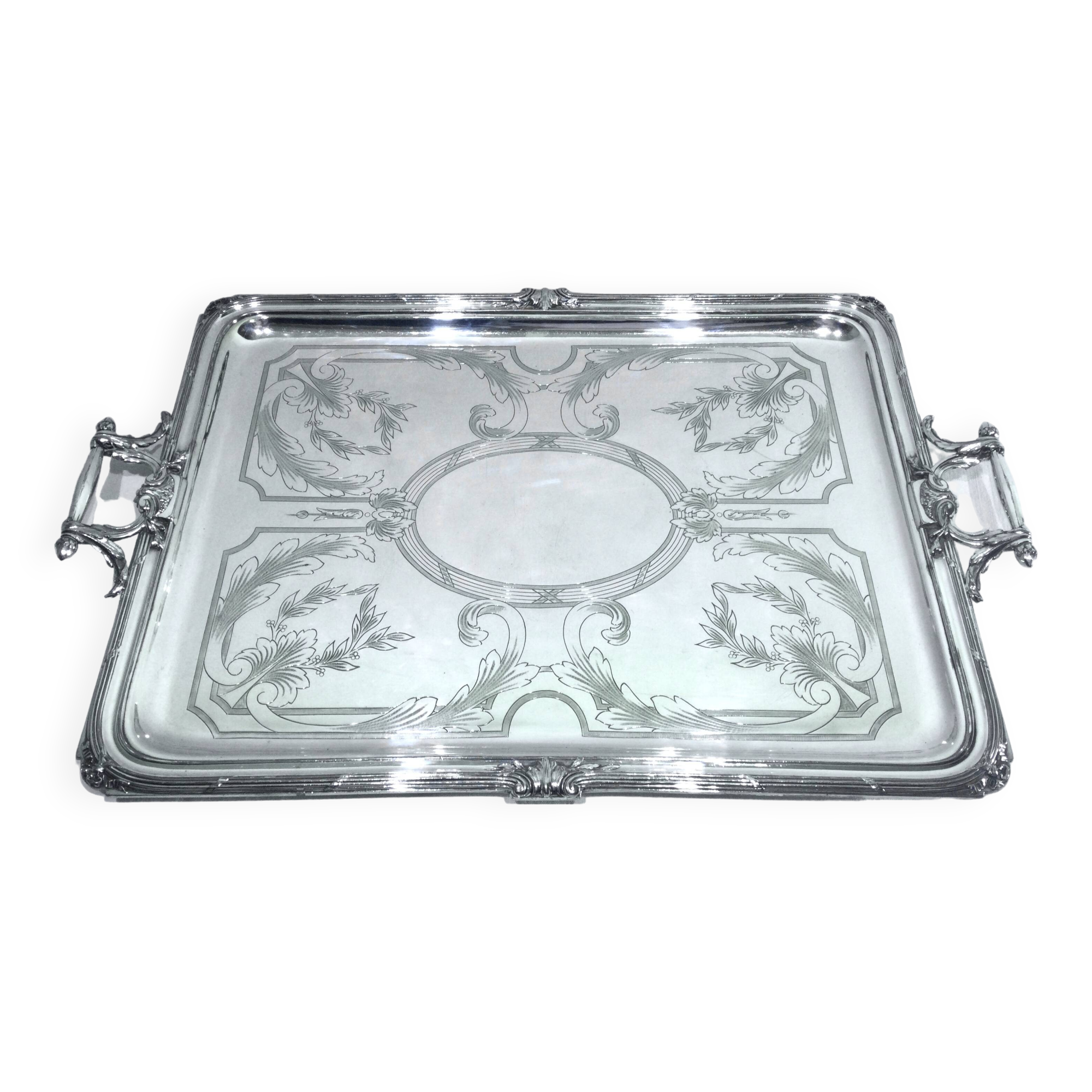 Gallia - Silver metal serving tray